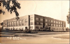 RPPC View of High School, Boone IA c1925 Vintage Postcard R48