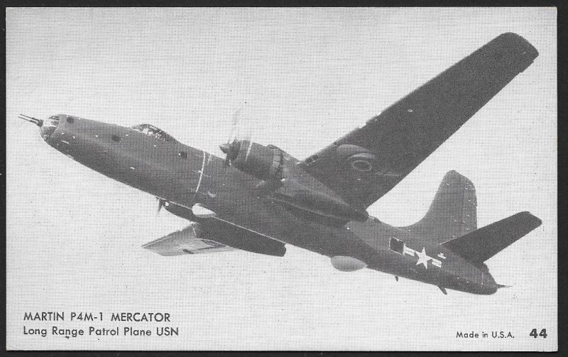 ARCADE CARD Martin P4M 1 Mercator US Navy Airplane