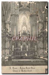 Rouen Ancient Church Postcard Saint Ouen Netherlands Choir and high altar