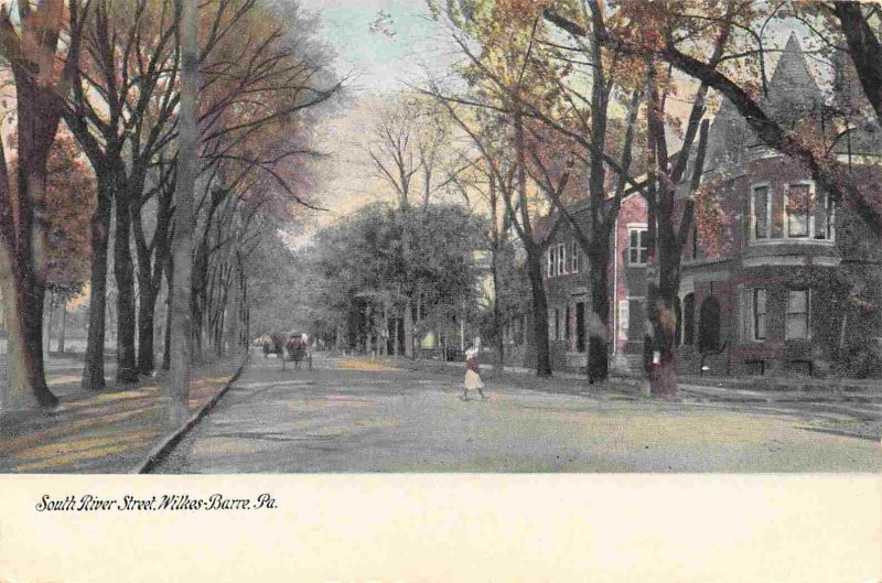 South River Street Wilkes Barre Pennsylvania 1910c postcard