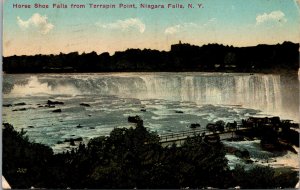 Vtg 1910s Horse Shoe Falls from Terrapin Point Niagara Falls NY Antique Postcard