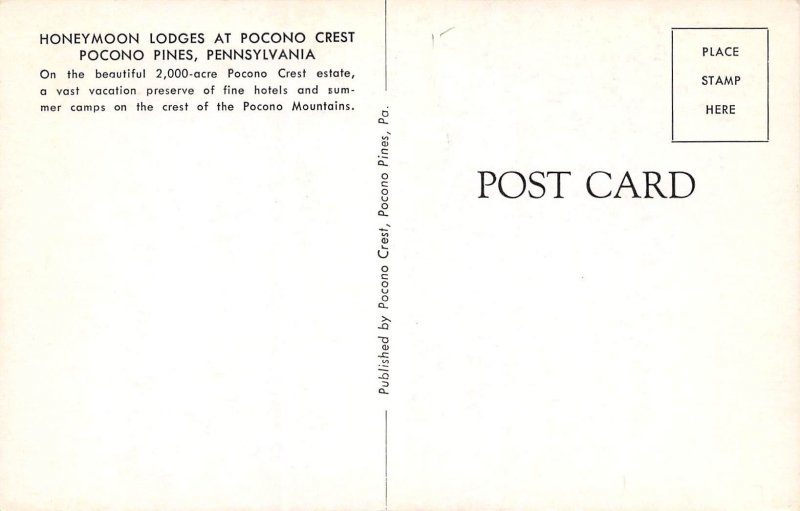 Pocono Pines, Pennsylvania, Honeymoon Lodges At Pocono Crest, Vintage, AA356-30