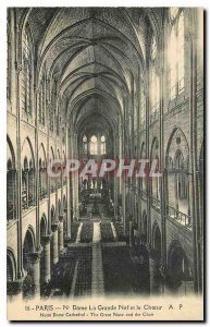 Old Postcard Paris N Lady the Great Nave and Choir