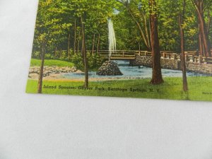 VINTAGE POSTCARD ISLAND SPOUTER GEYSER PARK SARATOGA SPRINGS NEW YORK