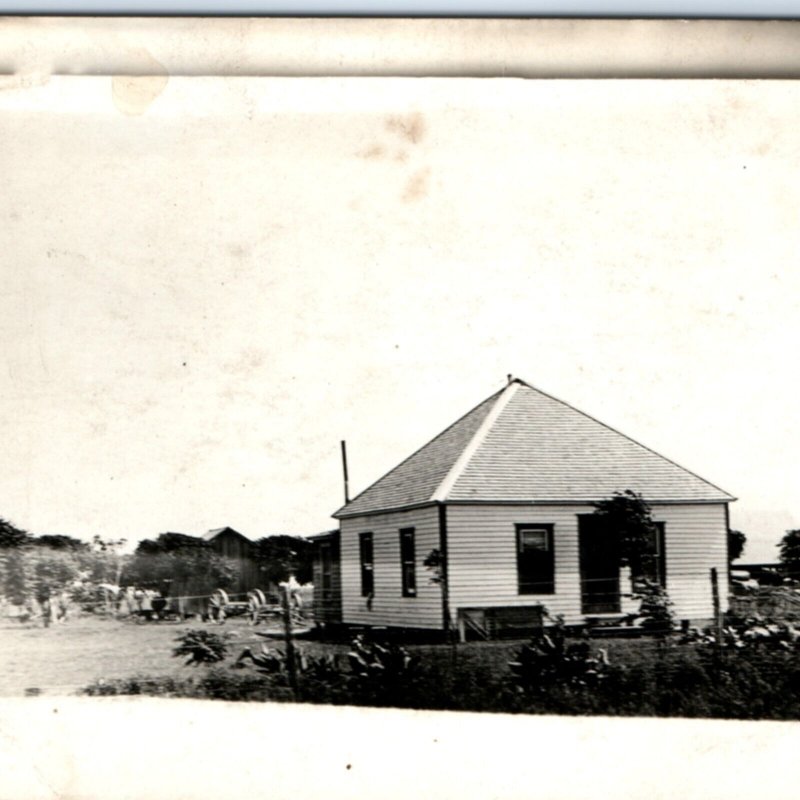 c1910s Cute Small House Homestead Farm RPPC Self Sufficient Real Photo Grid A135