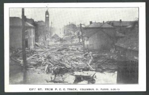 1913 PPC Columbus Oh Flood Demolishes Gift St On March 25 Mint