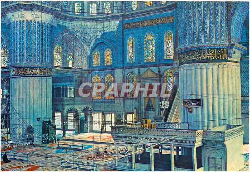 Postcard Modern Istanbul ve Saheserleri Interieure the Blue Mosque