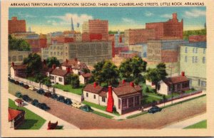 AR Territorial Restoration of Second, Third, Cumberland Little Rock Postcard S75