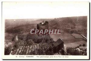 Old Postcard Correze Turenne Panoramic Shot Tower Cesar