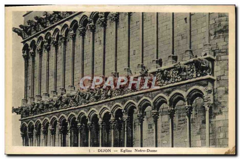 Old Postcard Dijon Eglise Notre Dame