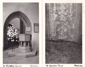 St Quintin Tomb Nicholas Church Hornsea 2x Real Photo Postcard s