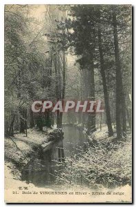 Old Postcard Bois de Vincennes in Winter Snow Effects