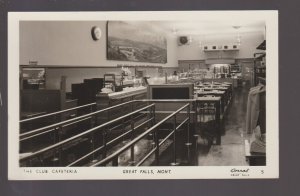 Great Falls MONTANA RPPC c1950 INTERIOR DINER Restaurant ROADSIDE Cafeteria KB