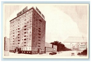 c1940s The Brown Hotel Fourth and Keosauqua Iowa IA Des Moines Iowa IA Postcard 