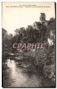 Old Postcard The Alps Mancelles Saint Ceneri le Gerei (Orne) Church view from...