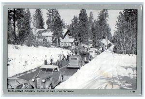 c1960s Toulomne County People Snow Scene California CA Unposted Vintage Postcard 