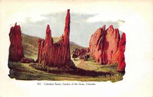 Garden of the Gods Colorado c1910 Embossed Postcard Cathedral Spires
