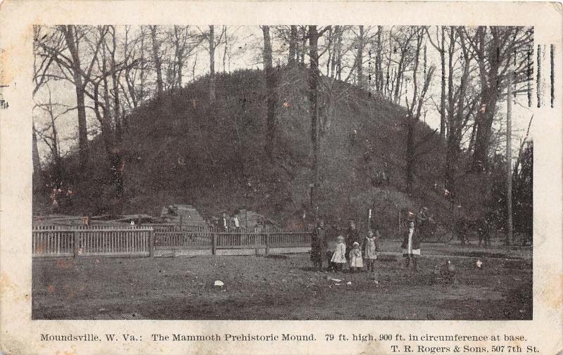 F23 Moundsville West Virginia Postcard 1907 Indian Mound Native American 5