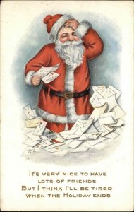 Christmas Santa Clause Letters from Children Embossed Whitney c1910s Postcard