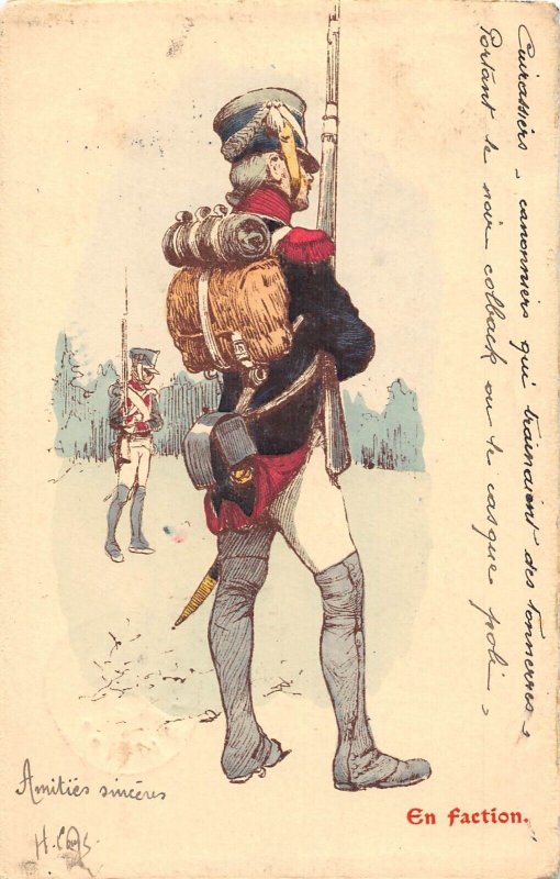 L111 France 1900-01 Militaria uniform French Army early nine postcard