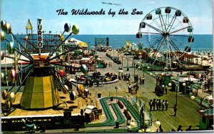 USA The Wildwood By The Sea New Jersey Marine Pier Chrome Postcard 09.58