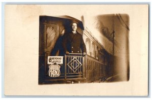 c1910's Cheyenne Train Union Pacific System Prop Studio RPPC Photo Postcard