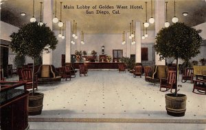 Main Lobby of Golden West Hotel San Diego California  