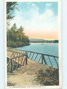 W-Border BRIDGE SCENE East Lake Caroga - Near Gloversville & Utica NY H8291