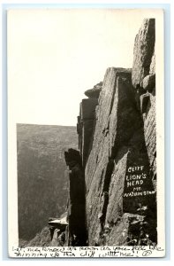 Cliff Lion's Head MT Washington Nh New Hampshire Real Photo RPPC Postcard (EH7)