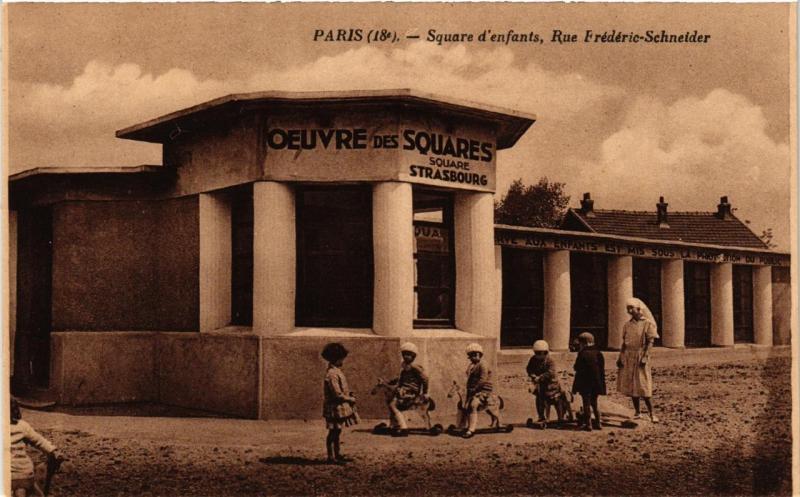 CPA AK PARIS 18e Square d'enfants. Rue Frederic-Schneider (539418)