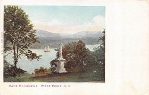 WEST POINT, NY New York  DADE MONUMENT Sailboat On Hudson  c1900's UDB Postcard