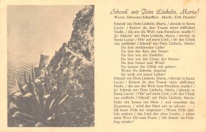 Song Card Schenk' mir Dein Laecheln, Maria! River View, vintage postcard