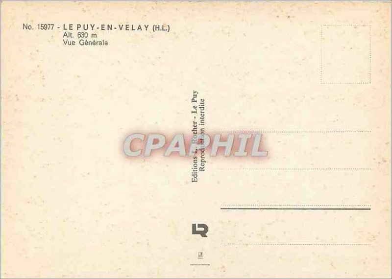 Old Postcard Le Puy en Velay (H L) Alt 630 m Vue Generale