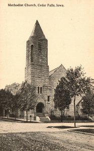 Vintage Postcard 1910's View of Methodist Church Cedar Falls Iowa IA