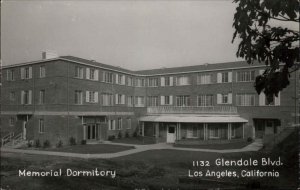 Los Angeles California CA Memorial Dormitory Real Photo Vintage Postcard