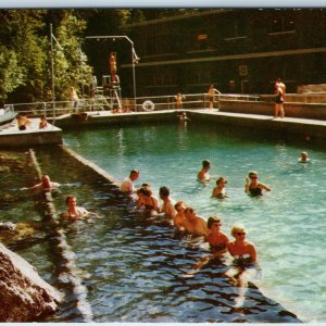 c1950s Radium Hot Springs BC Postcard Swimming Pool Byron Harmon Kootenay Park