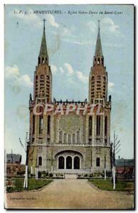 Old Postcard Armentieres Church of Our Lady of the Sacred Heart