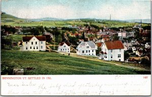 Postcard VT Bennington bird's eye view Bosselman 1907