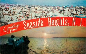 Bathing Beach Boardwalk Crabbing Seaside Heights New Jersey Postcard 21-255