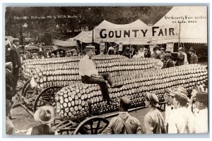 Montrose Colorado CO Postcard RPPC Photo Country Fair Exaggerated Corn 1909