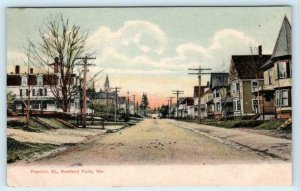 RUMFORD FALLS, Maine ME ~ FRANKLIN STREET Scene 1900s Oxford County UDB Postcard