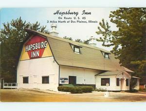 Unused Pre-1980 HAPSBURG INN RESTAURANT Des Plaines Illinois IL v7563