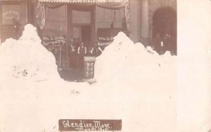 Glendive Montana Hardware Store Snow Storm Real Photo Postcard AA41298