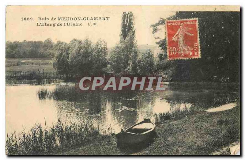 Old Postcard Bois de Meudon Clarmart the Pond of the Ursine