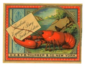 1870s-80s Thurber Can Label Egmont Bay Fresh Lobsters #6M