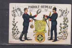 GERMANY, PAROLE-HEIMAT,Soldiers, Reserve 1907,1909 ppc. Darmstadt to Bucksweiler