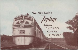 Postcard Railroad Train The Nebraska Zephyr Chicago Omaha Lincoln