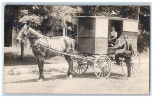 c1926 Horse Wagon Occupational Children Boys  RPPC Photo Unposted Postcard 