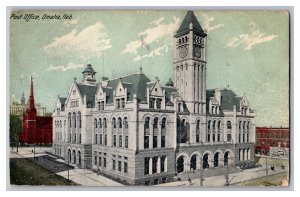 c1914 Postcard Post Office Omaha Neb. Nebraska