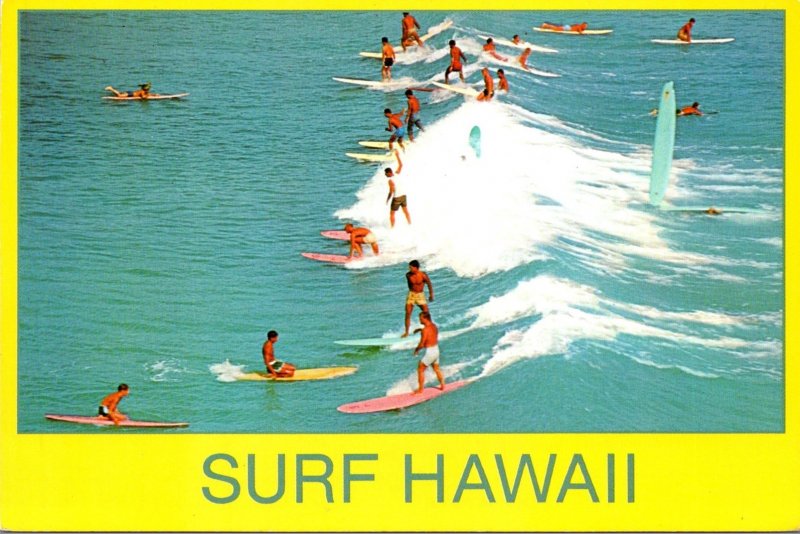 Hawaii Waikiki Beach Surfing Scene